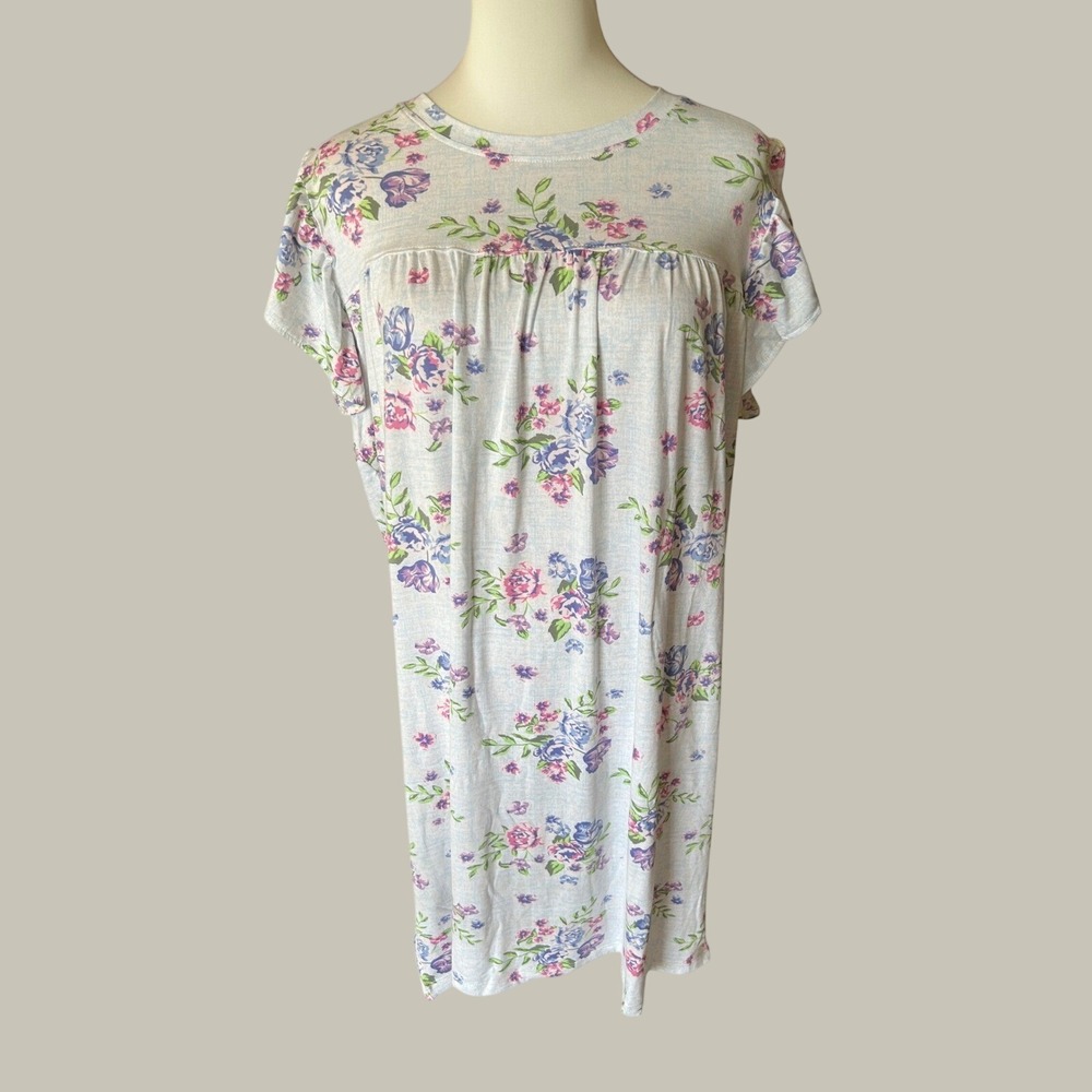 Emerson Road Cobble Floral Ruffle Sleeve Sleep‎ Shirt Nightgown Large